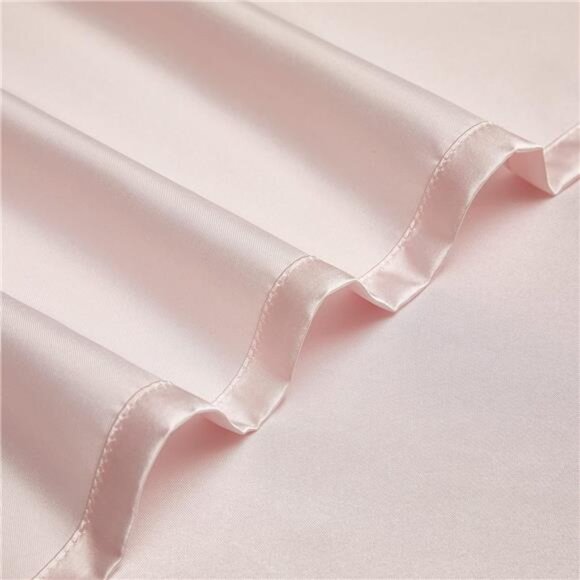 5Pcs Blush Pink Silk Sheets King Satin SheetsSet KingSize Sheets Silky Comforter - Picture 6 of 8
